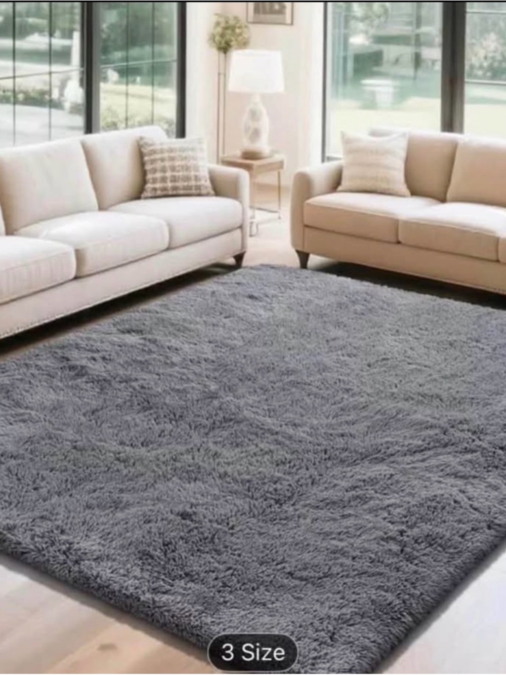 Gray Area Rug 6x9ft